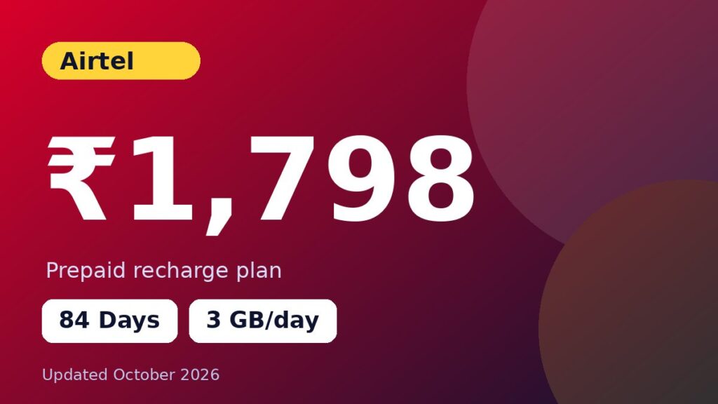 Airtel ₹1798 recharge plan